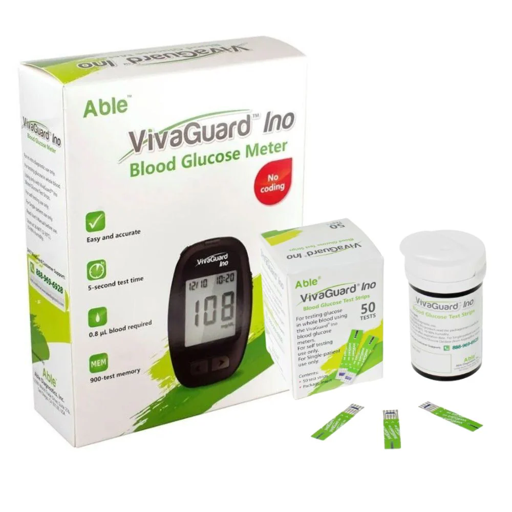Able VivaGuard Ino Blood Glucose Test Strips / Meter / Monitoring Kit - Image 3