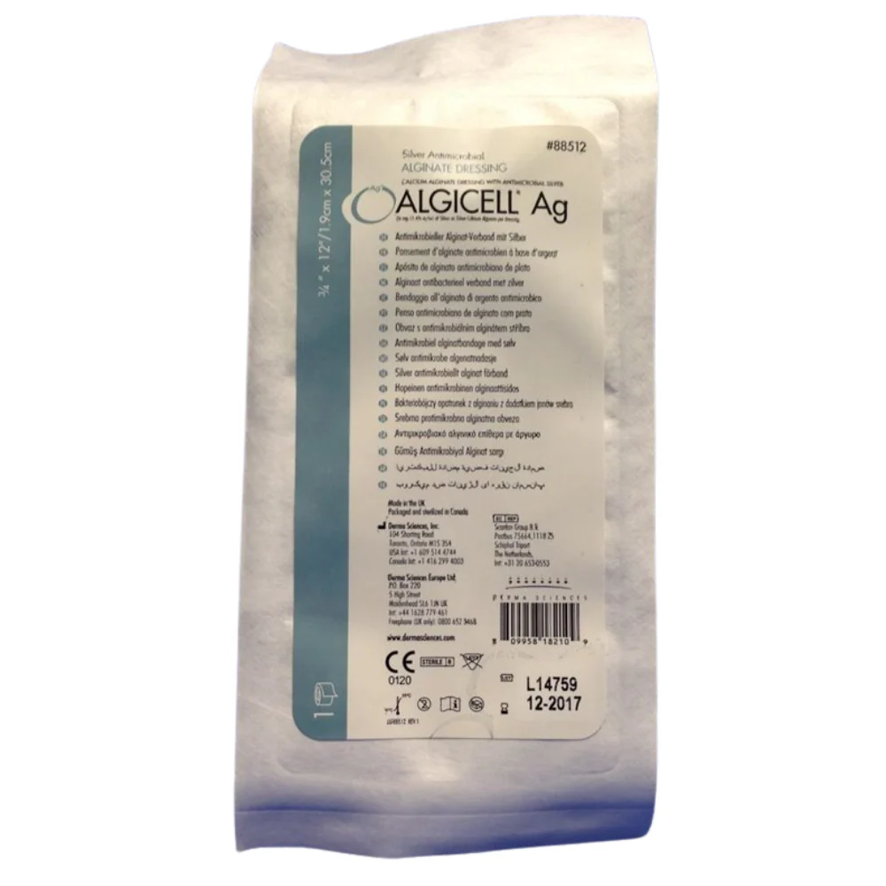 Derma Sciences Algicell Silver Alginate Wound Dressing, 3/4 x 12 In. Rope - Image 2