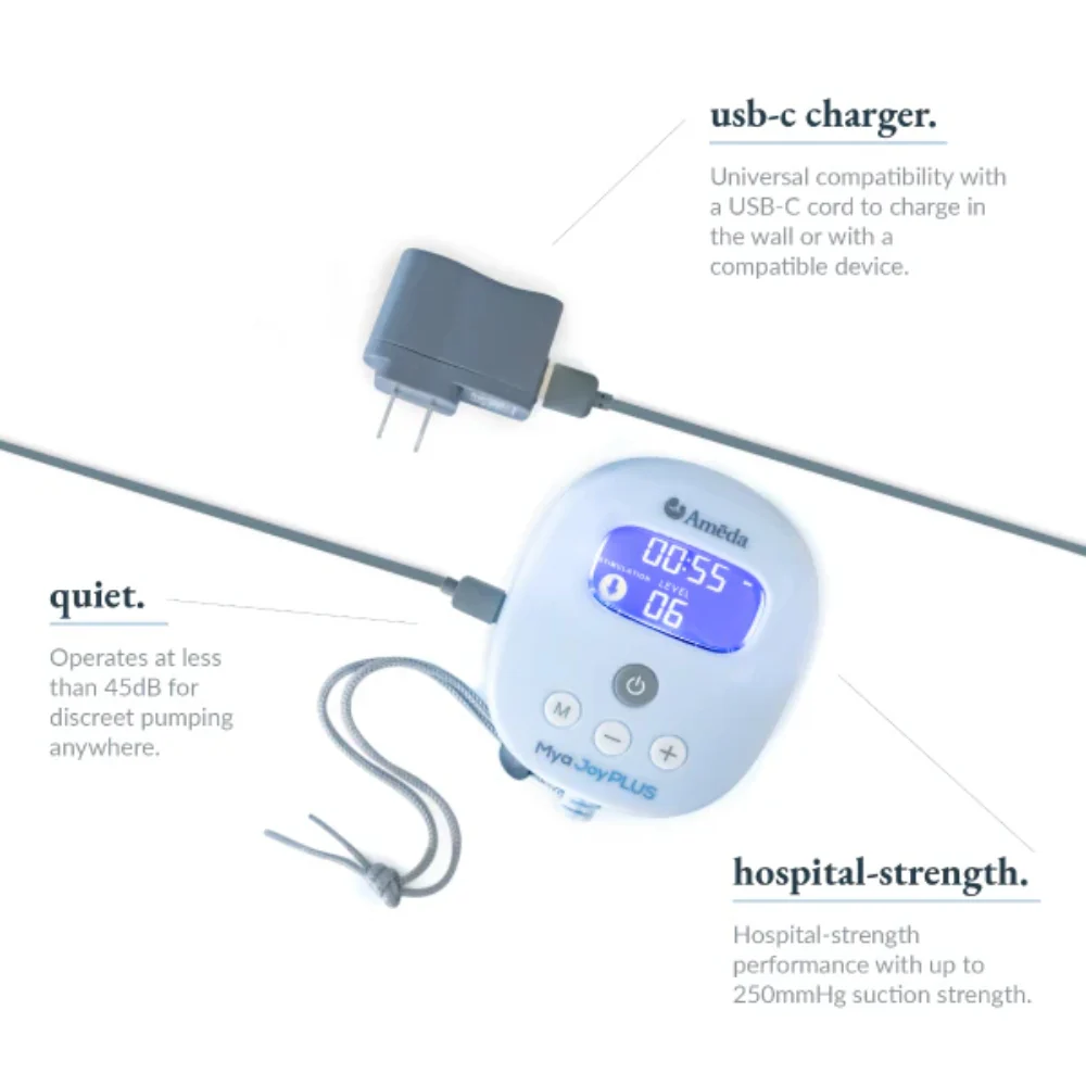 Ameda Mya Joy PLUS Hospital Grade Double Breast Pump, Portable and Rechargeable - Image 5