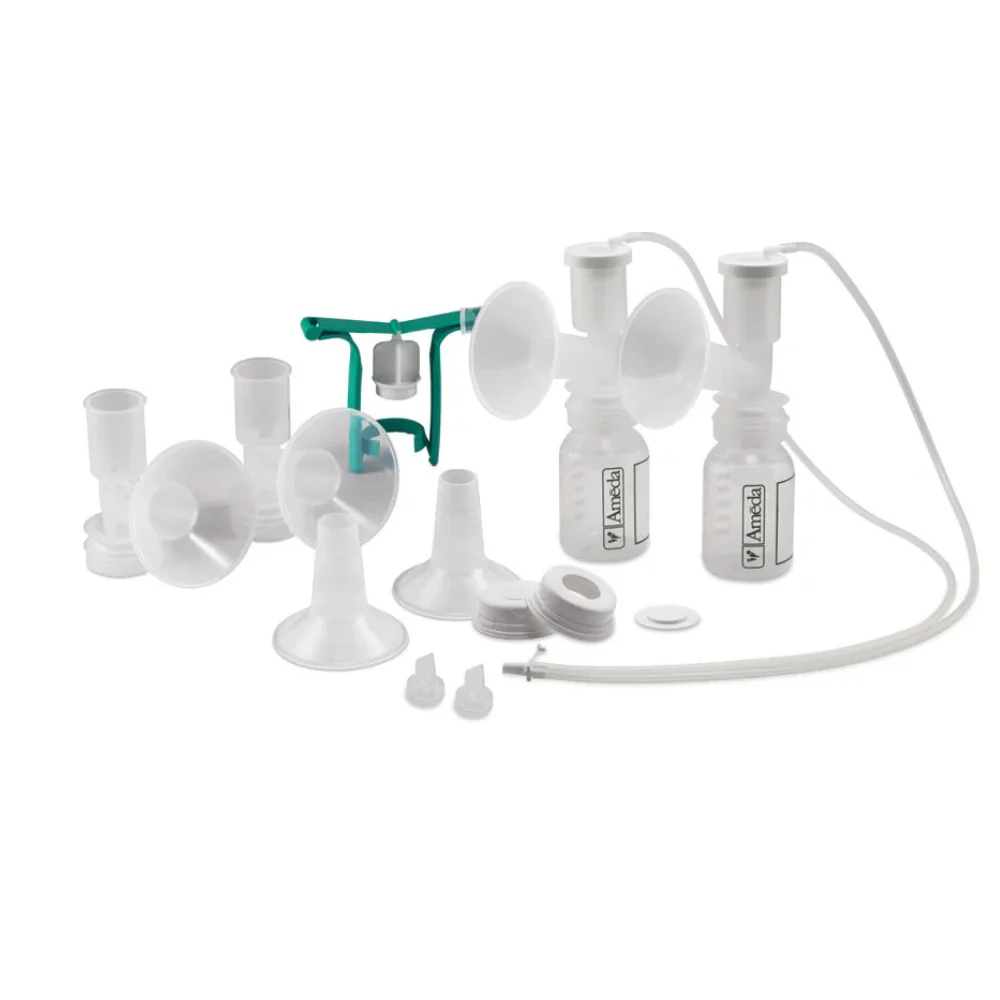 Ameda Portable One-Hand Manual Breast Pump with HygieniKit Milk Collection - Image 2