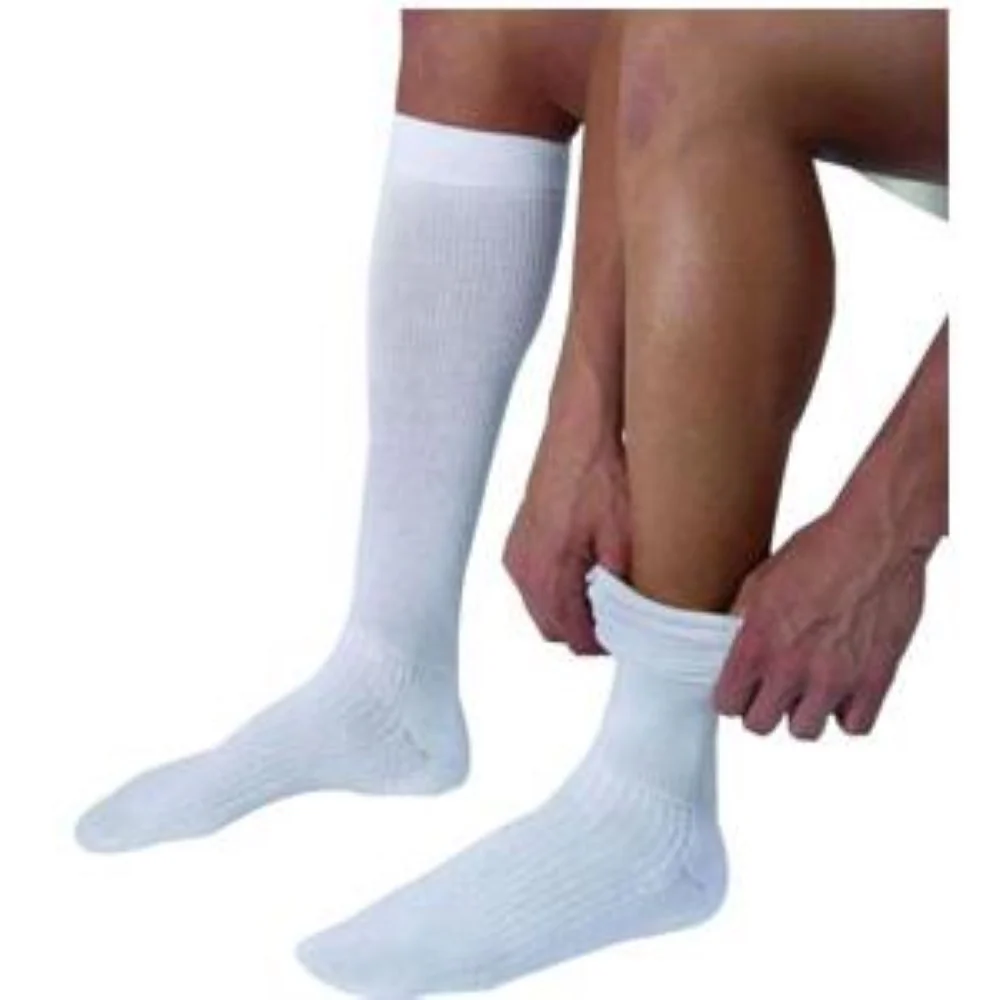 BSN Jobst Unisex ActiveWear Knee-High Firm Compression Socks, Closed Toe, XL Full Calf, Cool White