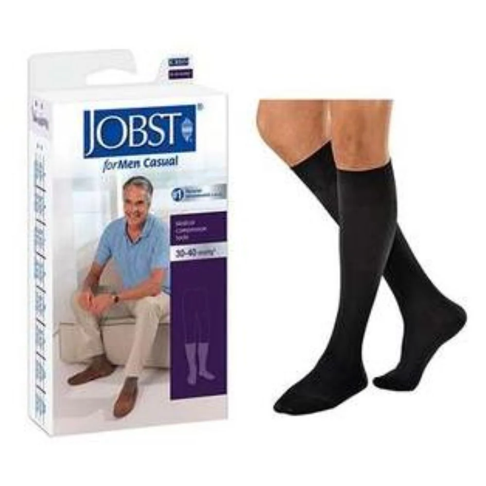 Knee-High Men's CasualWear Compression Socks Medium Tall, Black