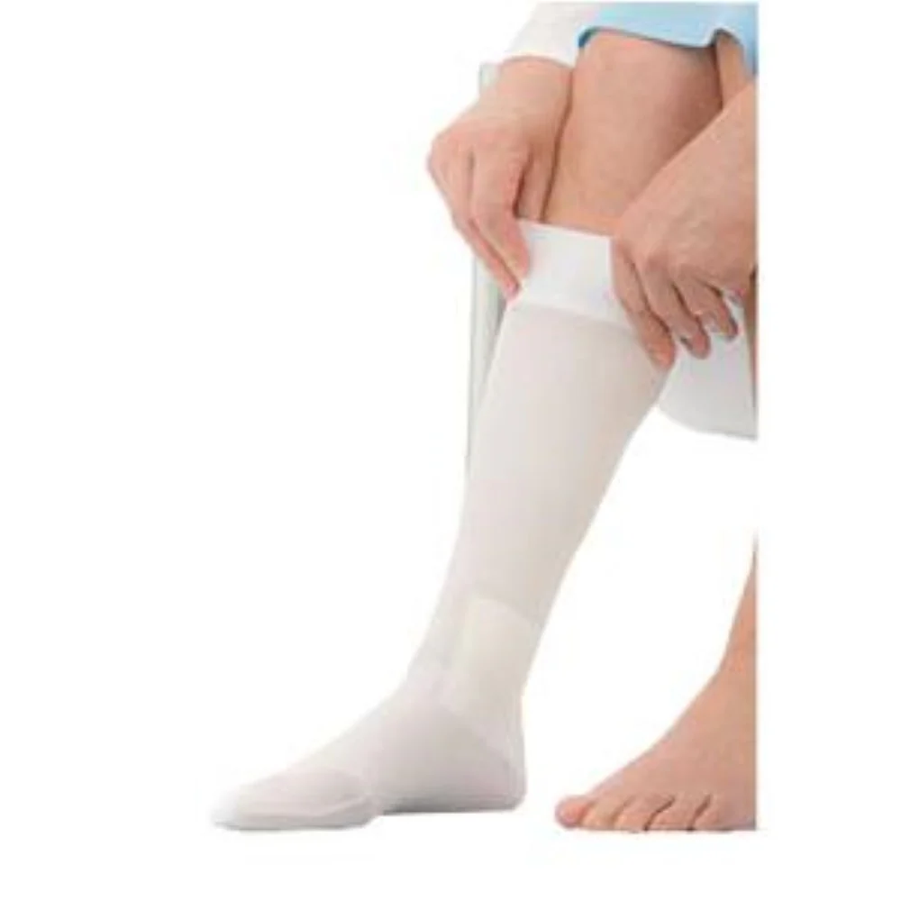 BSN Jobst UlcerCare Knee-High Mild Compression Stocking Liners Large, White, Closed Toe