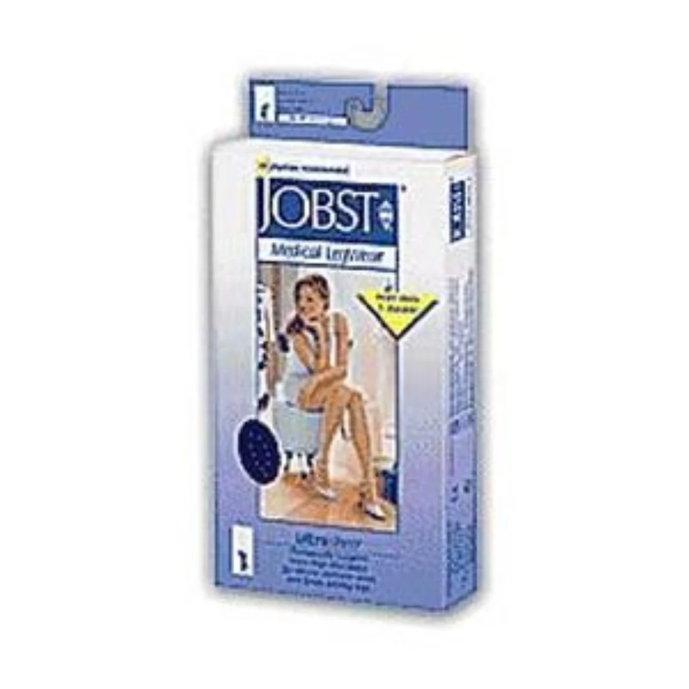 BSN Jobst Women's UltraSheer Knee-High Extra Firm Compression Stockings, Closed Toe, Large, Classic Black