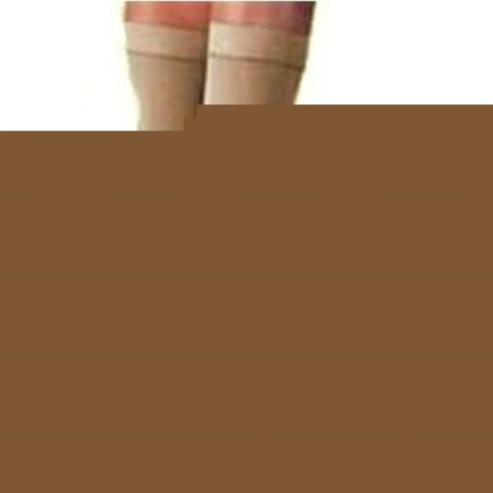 BSN Jobst Women's UltraSheer Thigh-High Firm Compression Stockings with Silicone Dot Band, Closed Toe, XL, Suntan