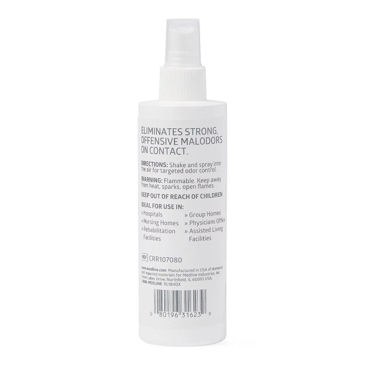 Medline Simply Fresh Odor Eliminator 8 Oz. Pump Spray Bottle, Fresh Scent Fragrance, Deodorizer, Latex Free, CRR107080 - Image 2