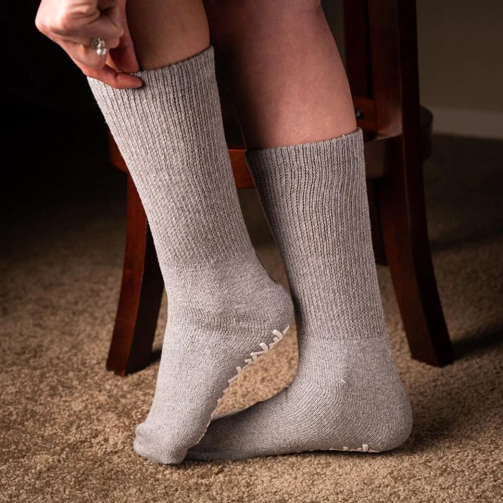 CareApparel CareActive Diabetic Non Skids Crew Socks, 2 Pairs - Image 3