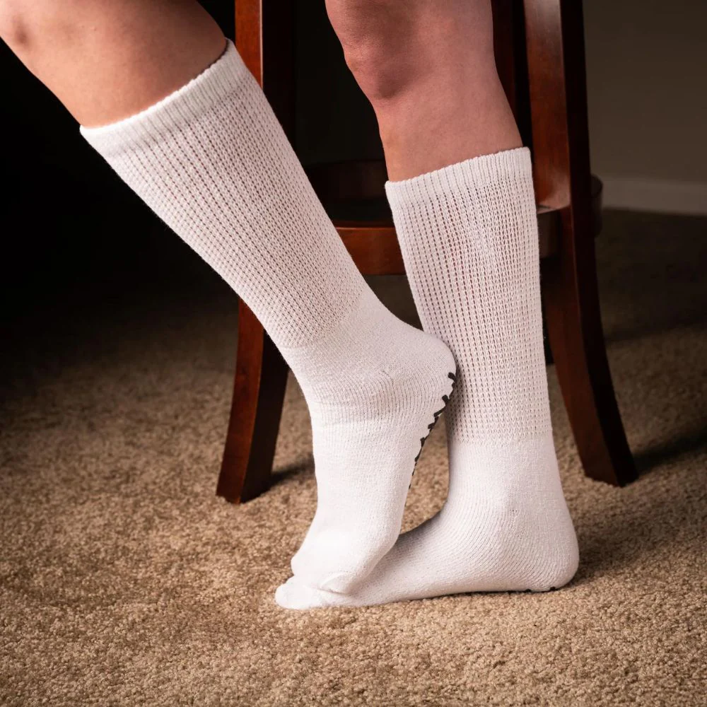 CareApparel CareActive Diabetic Non Skids Crew Socks, 2 Pairs - Image 6