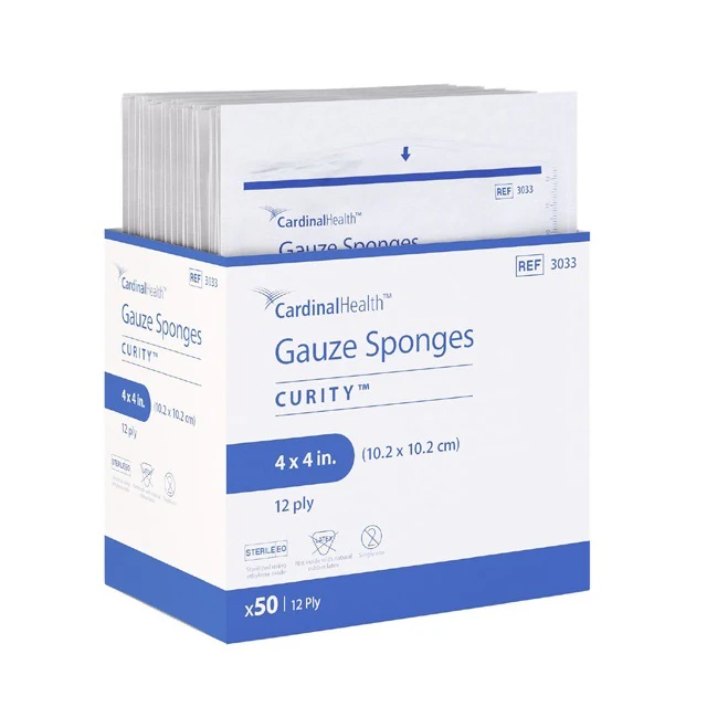 Cardinal Health Curity Sterile/Non-Sterile 100% Cotton Gauze Sponges, 2 in to 8 in, 8-Ply to 16-Ply - Image 3