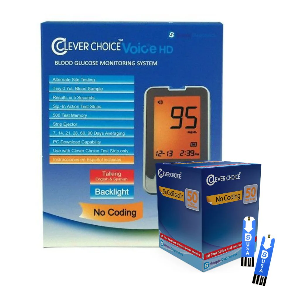 Clever Choice Voice HD Blood Glucose Test Strips / Meter / Monitoring Kit - Image 3