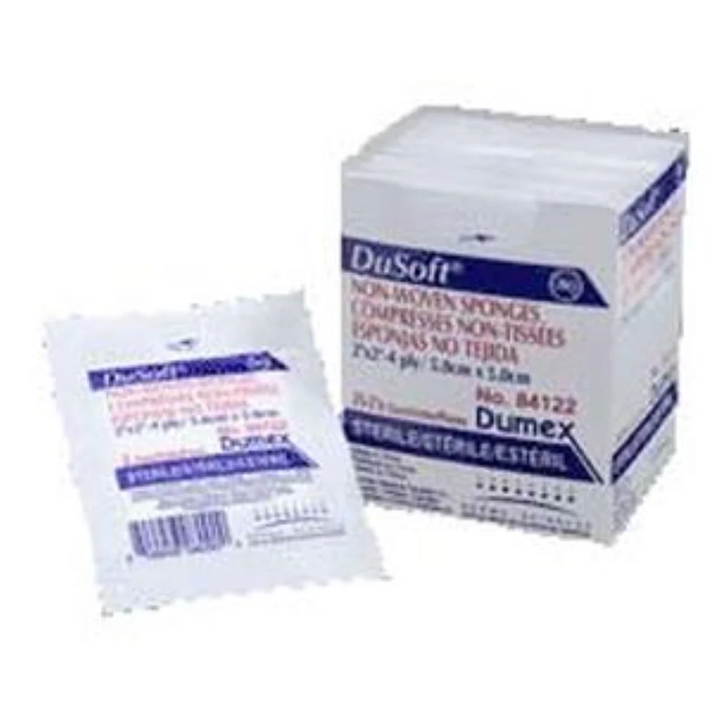 Derma Sciences DuSoft Rayon Polyester Blend Non-Woven Sterile Gauze Sponges, 4-Ply, 2" x 2"
