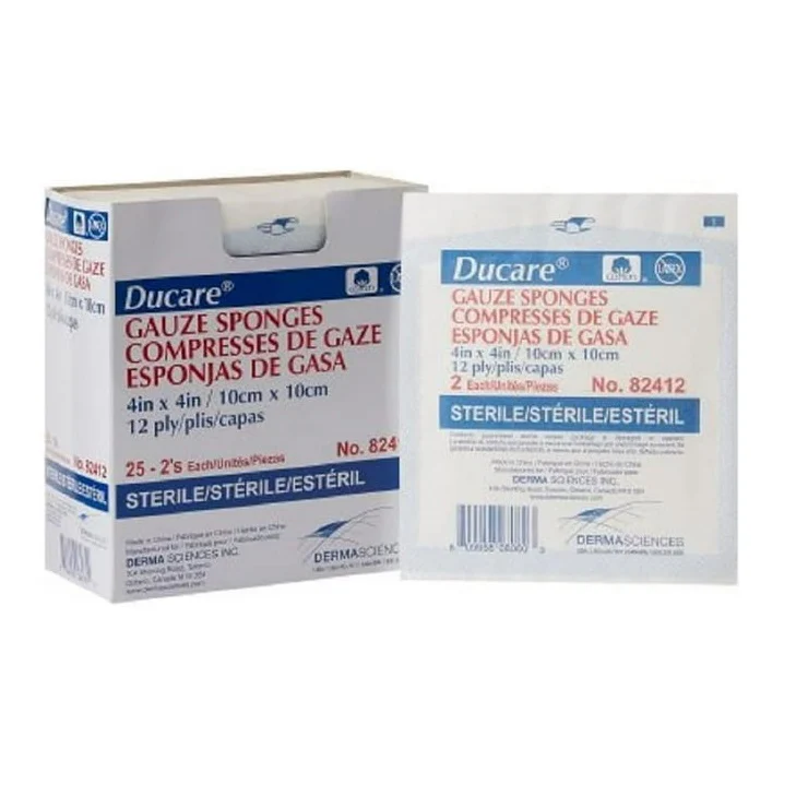 Derma Sciences Ducare 100% Cotton Woven Sterile Gauze Sponge, 12-Ply, Various Sizes - Image 3