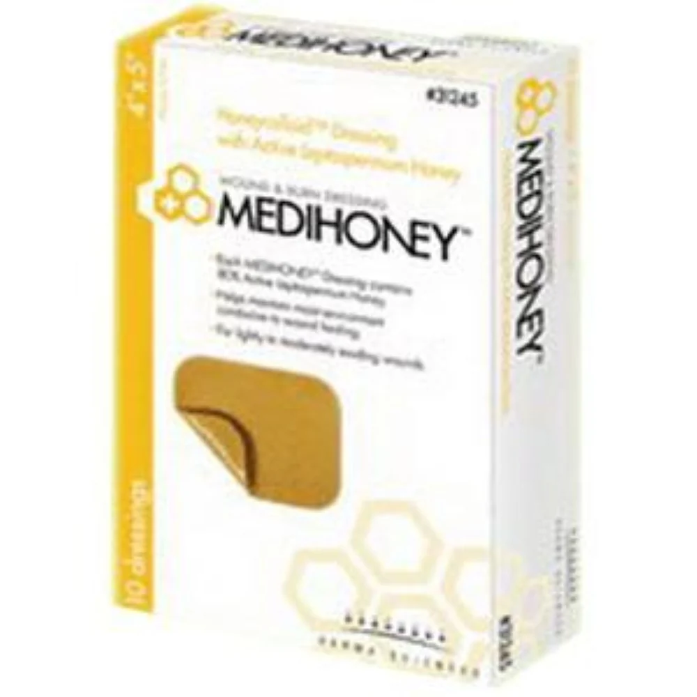 Derma Sciences Medihoney Hydrocolloid Dressing Without Border, Non-Adhesive, 2 x 2 In.