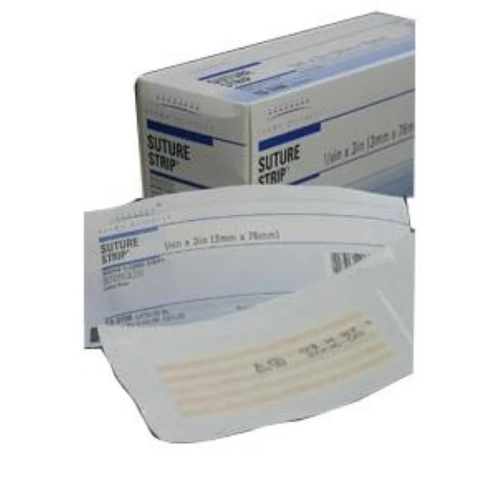 Derma Sciences Suture Strip Flexible Wound Closure Strips, Latex-free, Adhesive 1/4" x 3"