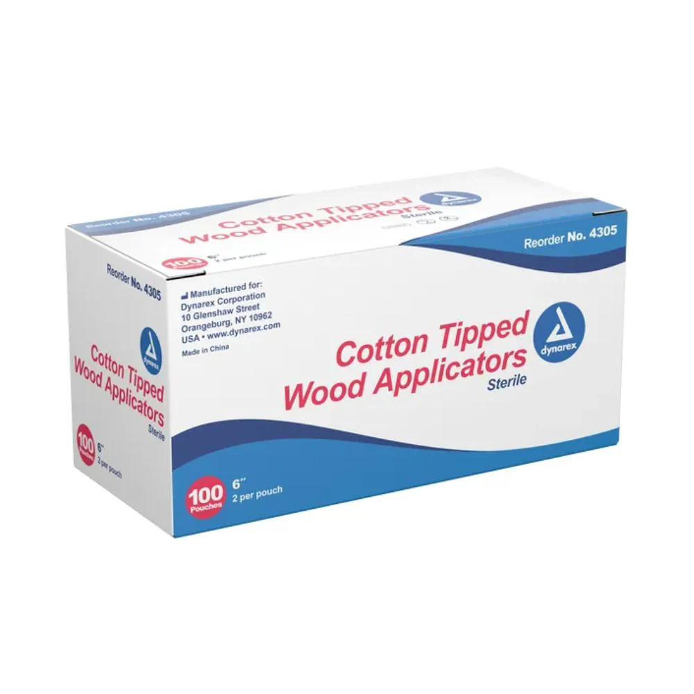 Dynarex Sterile Cotton Tipped Applicator with 6" Wood Shaft, 4305 - Image 2