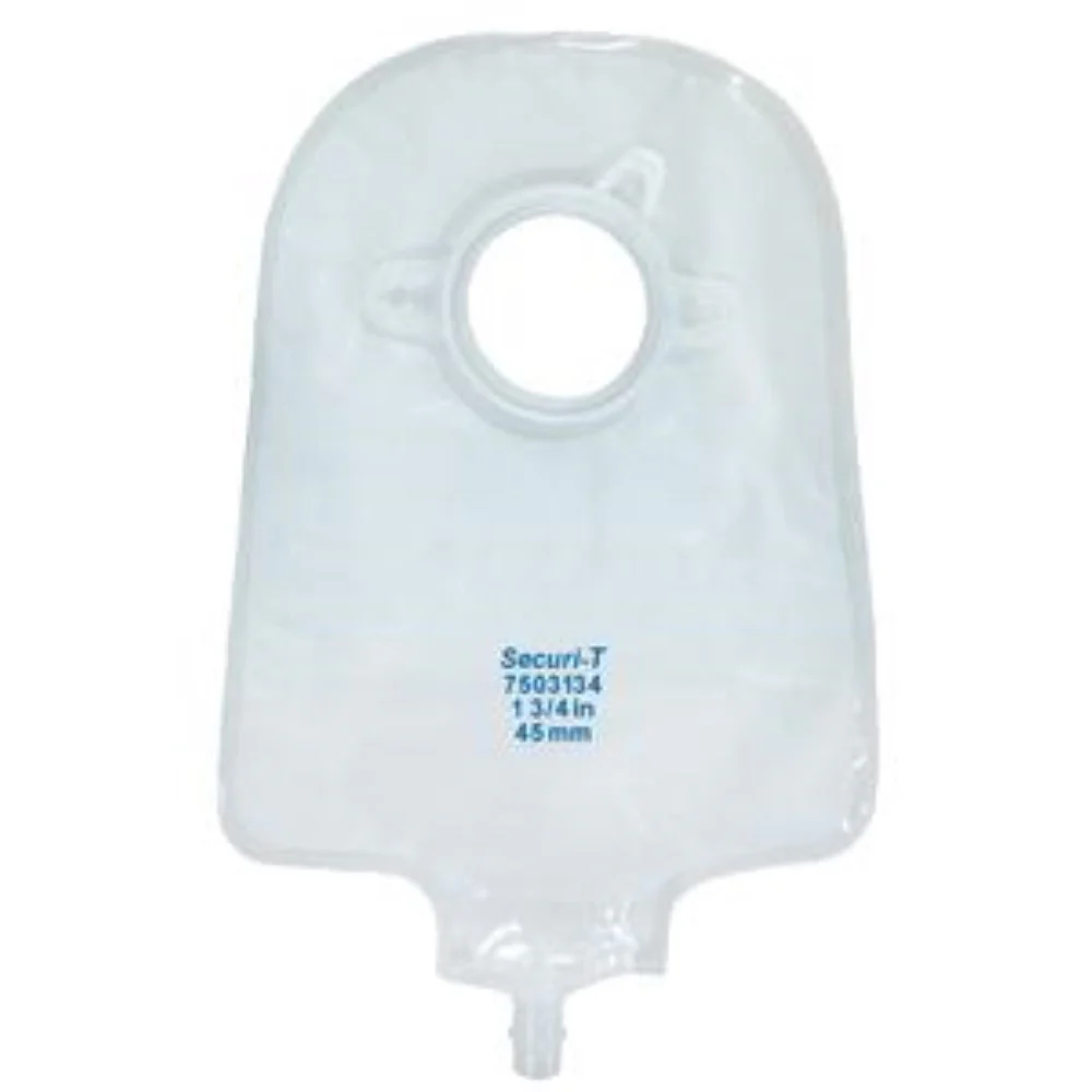 Securi-T USA Two-Piece Urostomy Pouch with Cap 9" L, 1-3/4" Flange