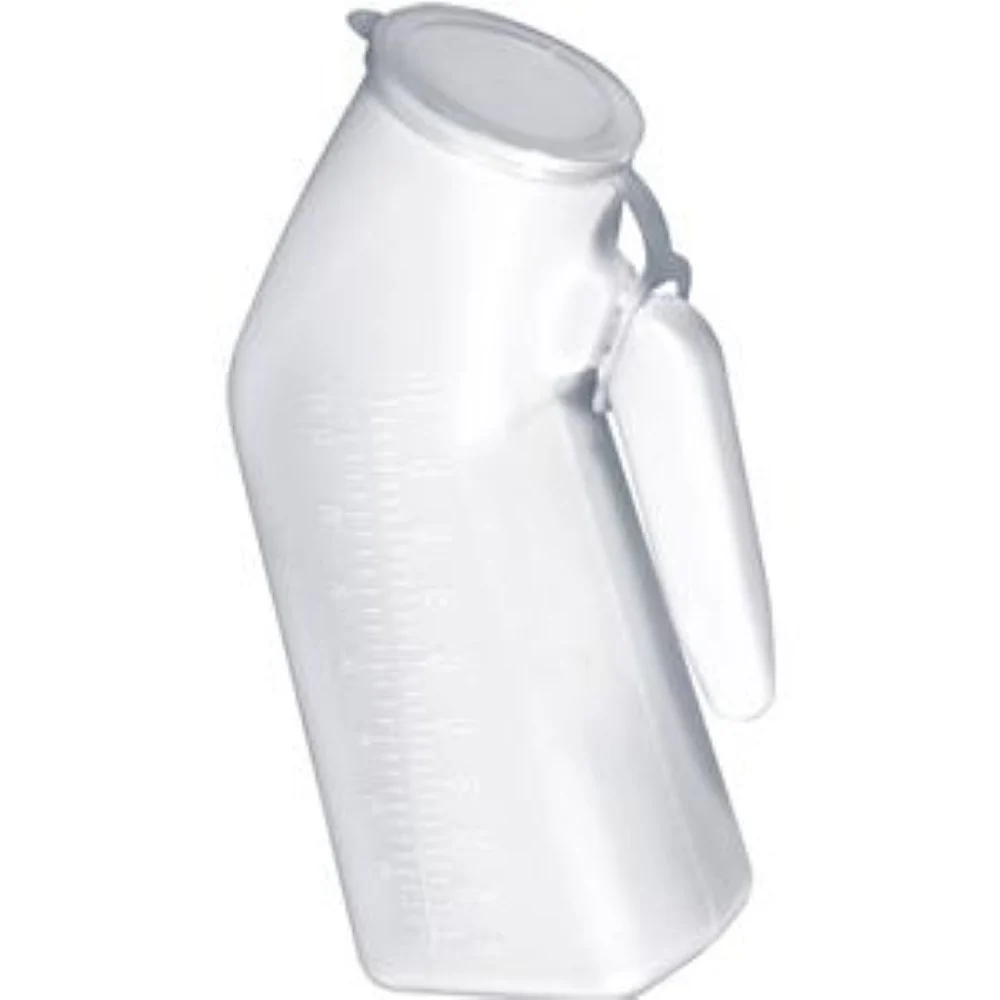Drive Medical Male Urinal with Cap, Durable and Lightweight, 32 Oz Capacity, White, RTLPC23201M