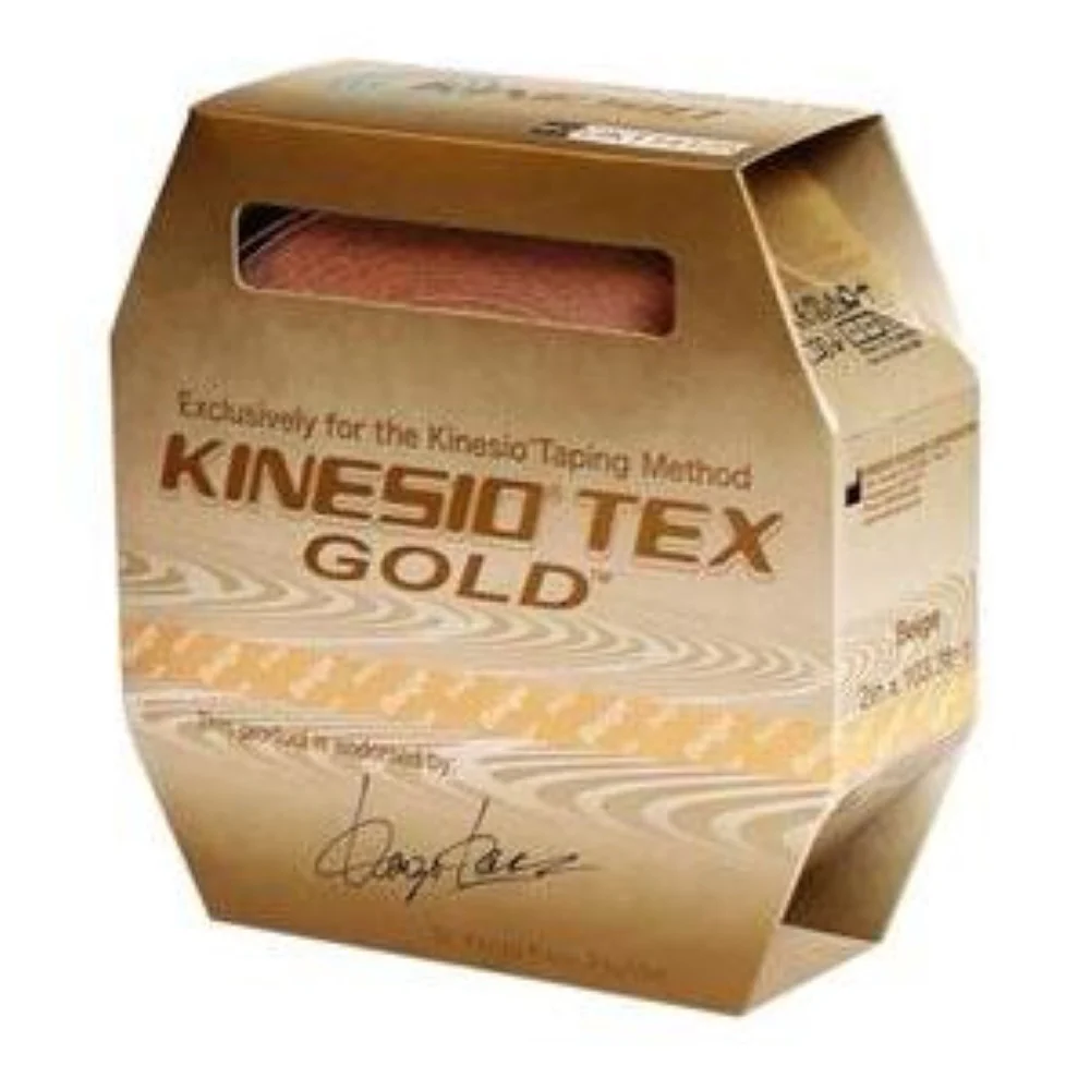 Scrip Kinesio Tex Gold Wave Elastic Athletic Tape, Beige, Water Repellent, 2" x 5-2/5 yds