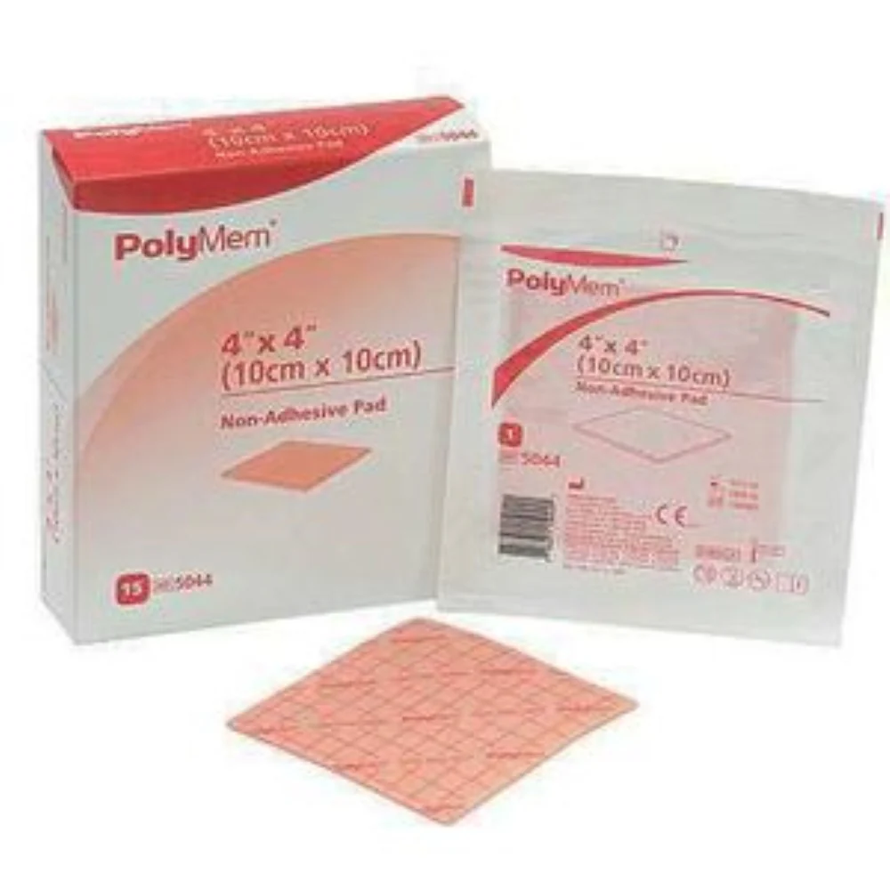 Ferris PolyMem Non-Adhesive Wound Care QuadraFoam Pad Dressing, 5" x 5"