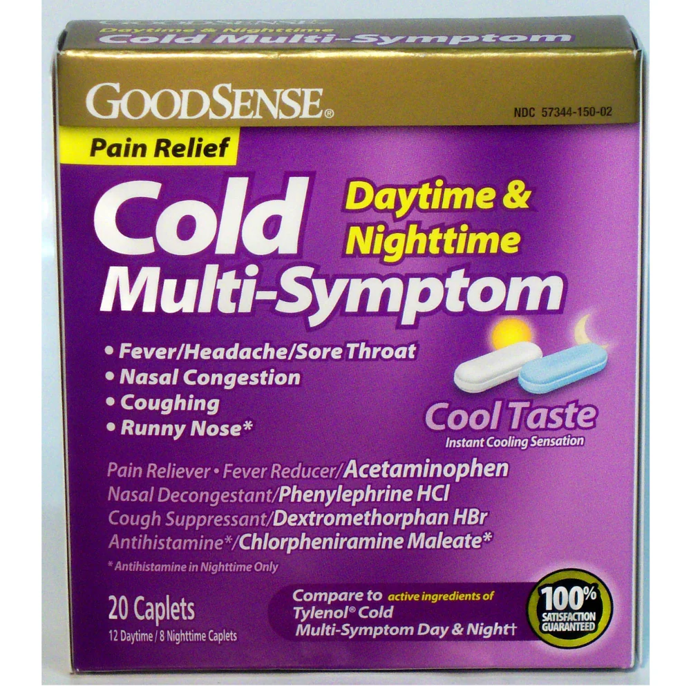 Geiss Destin & Dunn GoodSense Day and Night Time Multi-Symptom Cold Caplet, 20 Count, For Adults, AAA00551