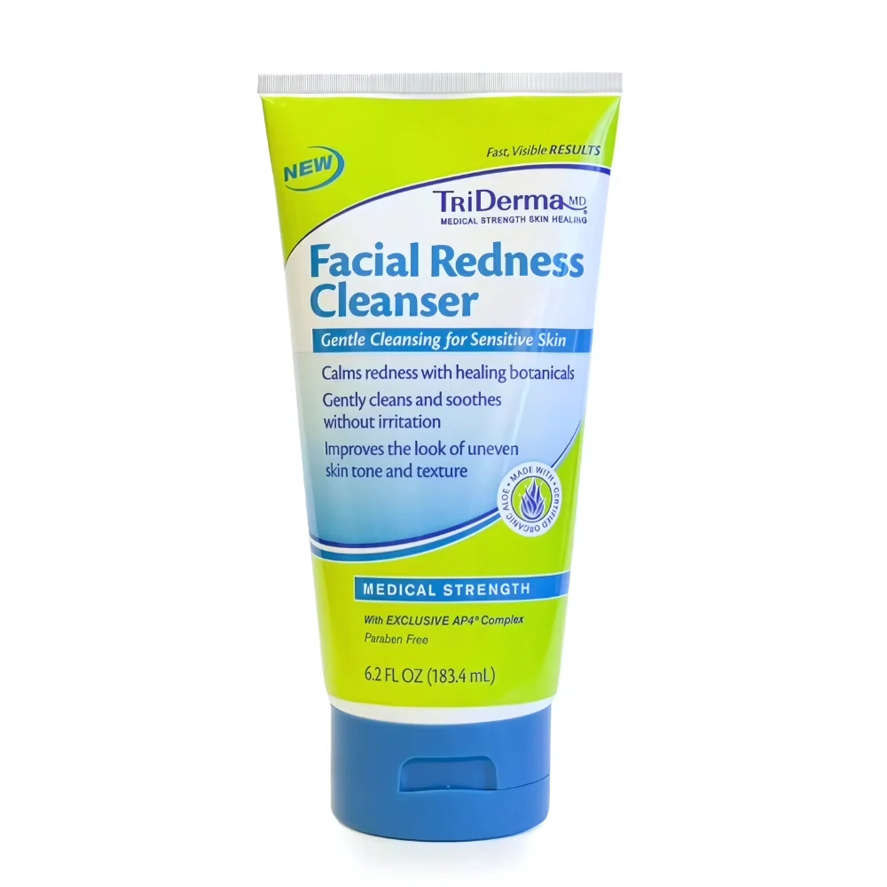 Genuine Virgin Aloe TriDerma Facial Redness Cleanser Cream, 6.2 oz. Tube