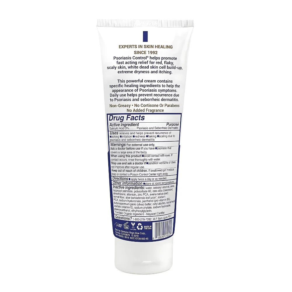 Genuine Virgin Aloe TriDerma Psoriasis Control Cream, Paraben Free - Image 4
