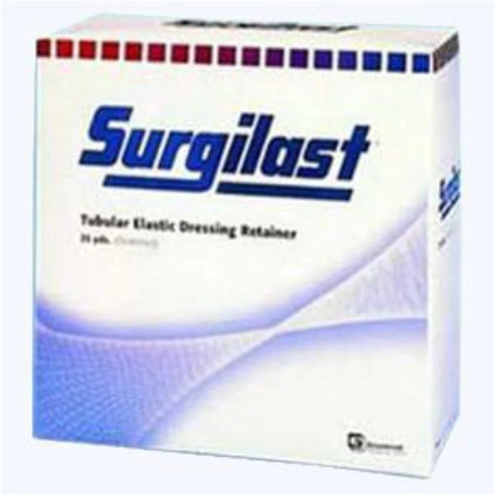Derma Sciences Surgilast Tubular Elastic Bandage Retainer, Contains Latex, for Small Head, Shoulder, Thigh 15" Working Stretch Size 5, 25 yds