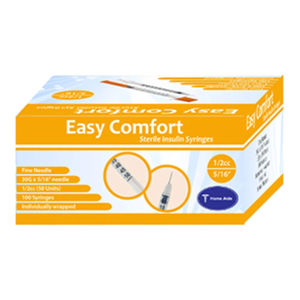 Home Aide EasyComfort U100 Individually Wrapped Insulin Syringes, Easy Comfort - Image 2