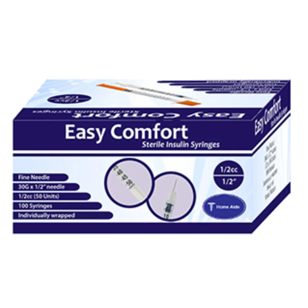 Home Aide EasyComfort U100 Individually Wrapped Insulin Syringes, Easy Comfort - Image 3