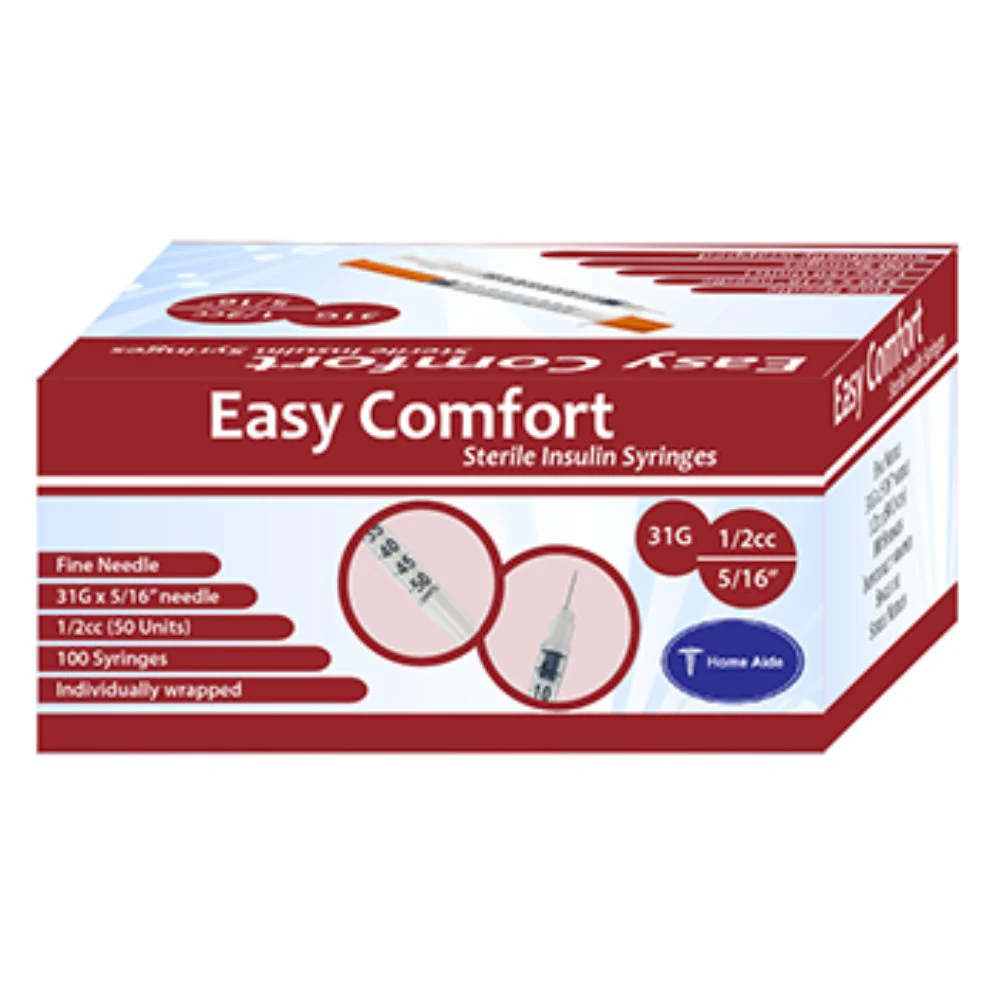 Home Aide EasyComfort U100 Individually Wrapped Insulin Syringes, Easy Comfort - Image 5