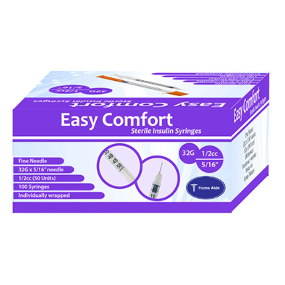Home Aide EasyComfort U100 Individually Wrapped Insulin Syringes, Easy Comfort - Image 7