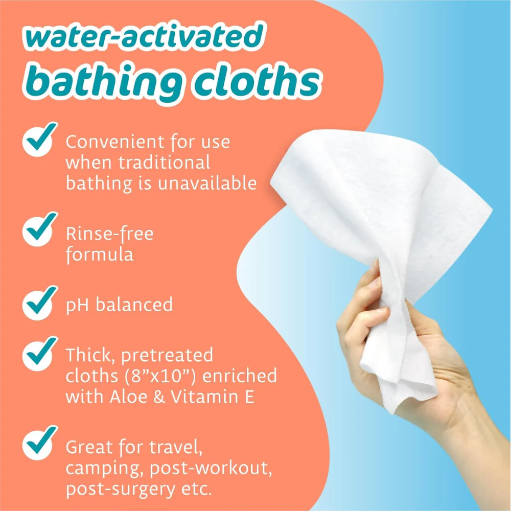 Kleen Test Pharma-C-Wipes Rinse-Free Water Activated Bathing Cloth, Scented - Image 3