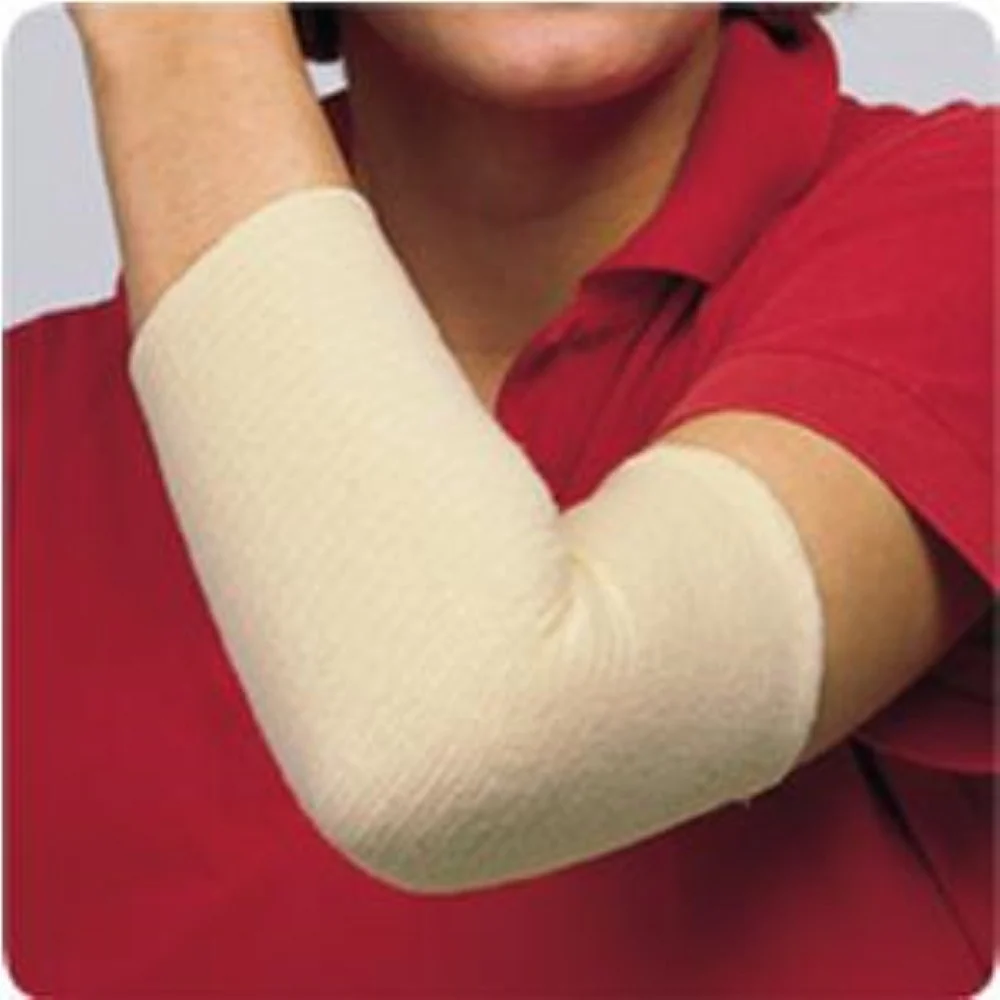 Lohmann & Rauscher TG Grip Elasticated Tubular Support Bandage Size E 3-2/5" x 11 yds, for Large Arms, Legs, Slim Thighs, Raw White, Air-permeable, Seamless Knitted Fabric Tube, Widthwise Elastic