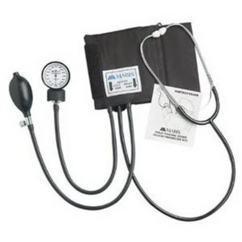 Manual Home Blood Pressure Kit with Attached Stethoscope