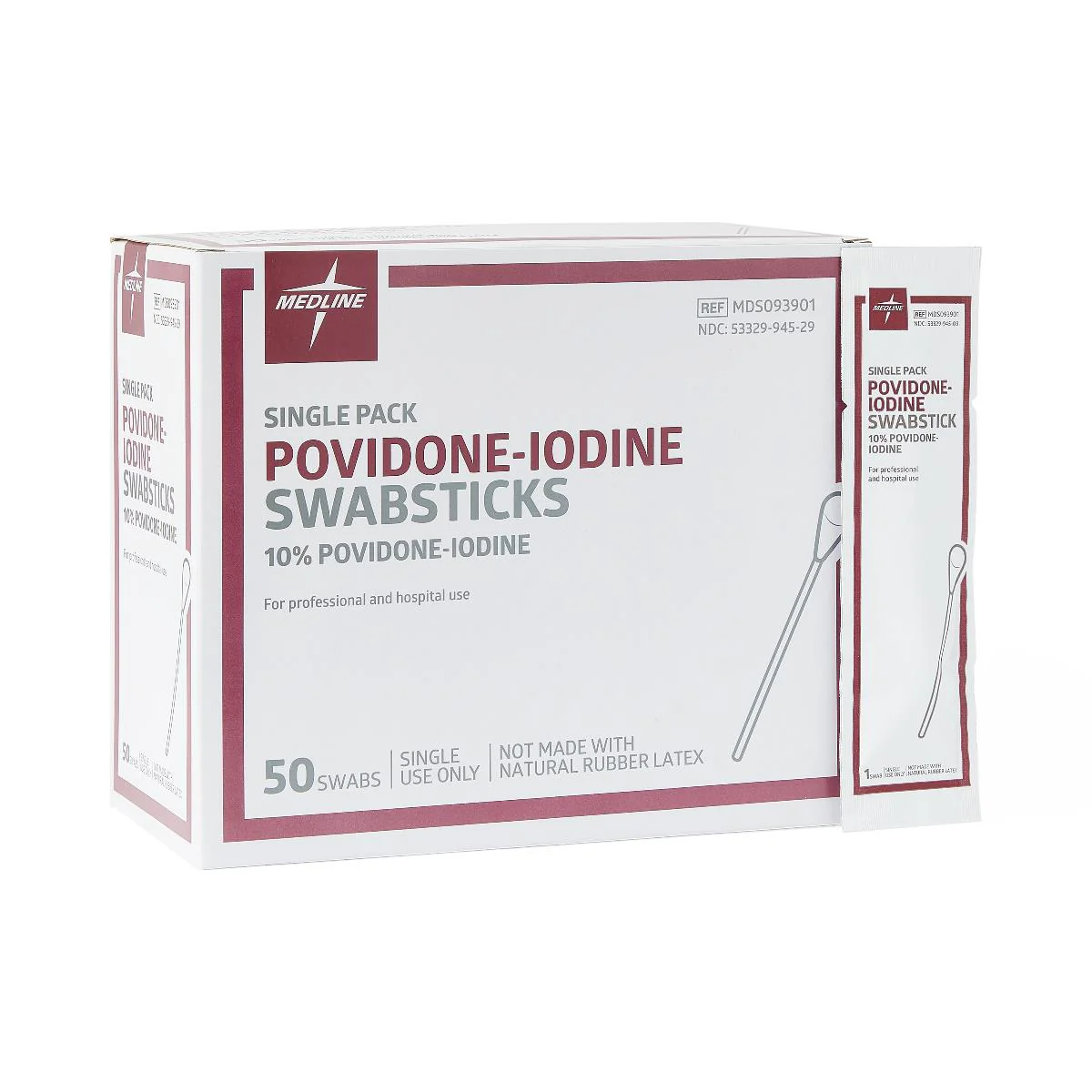 Medline 10% USP Povidone-Iodine 4 in. Swabsticks, Skin Antiseptic/Germicide, First Aid Antimicrobial - Image 2