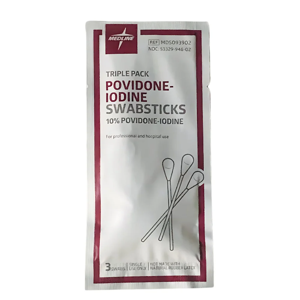 Medline 10% USP Povidone-Iodine 4 in. Swabsticks, Skin Antiseptic/Germicide, First Aid Antimicrobial - Image 3