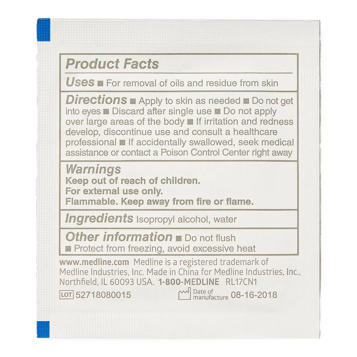 Medline Alcohol Prep Pads, 70% Isopropyl Alcohol, 2-Ply, Large, Sterile, Box of 100, MDS090670 - Image 4