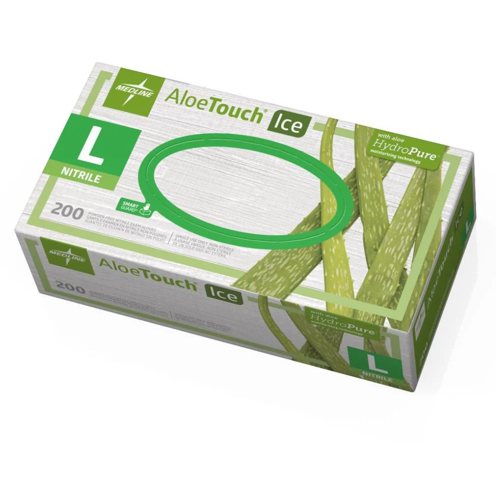 Medline Aloetouch Ice Thin Nitrile Examination Gloves - Image 3