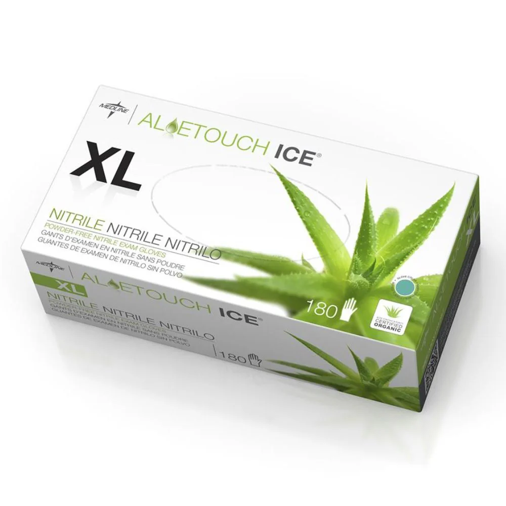 Medline Aloetouch Ice Thin Nitrile Examination Gloves - Image 4