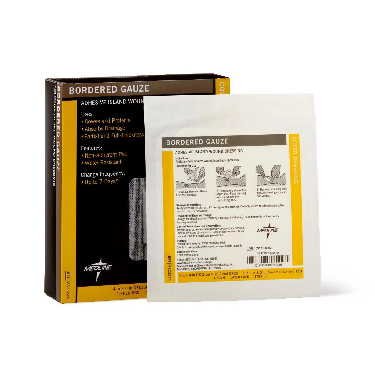 Medline Bordered Gauze Adhesive Island Wound Dressing - Image 4