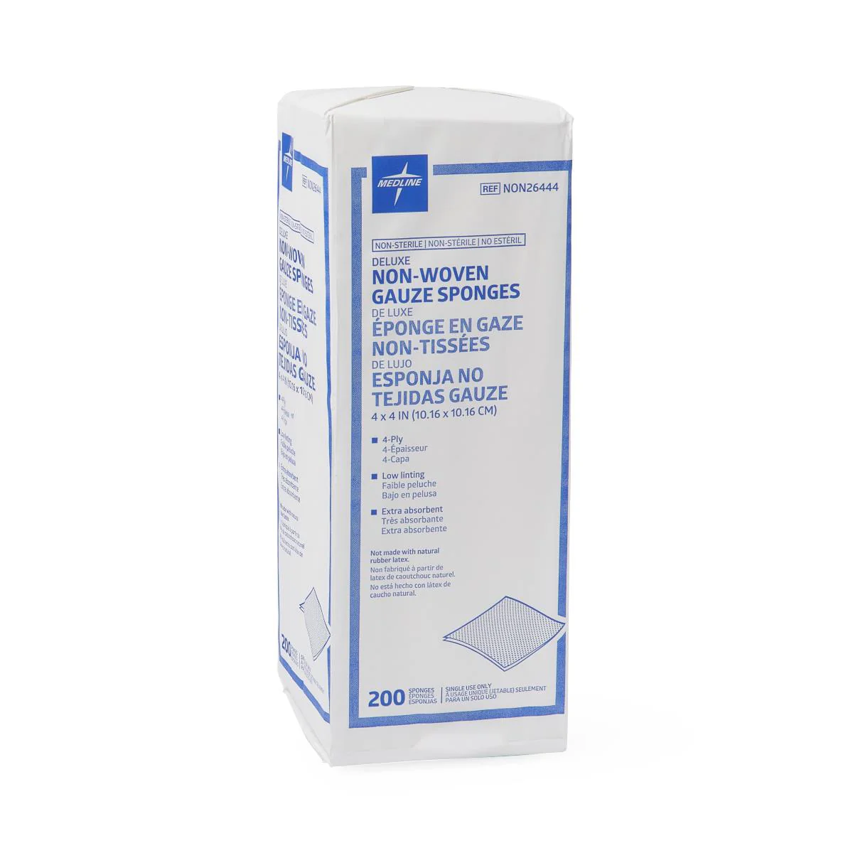Medline Deluxe Rayon Polyester Blend Non-Woven Non-Sterile Gauze Sponges, Extra-Absorbent, Low Linting - Image 3