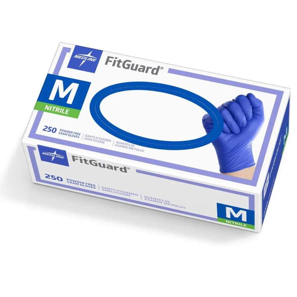 Medline FitGuard Blue Nitrile Examination Gloves - Image 3