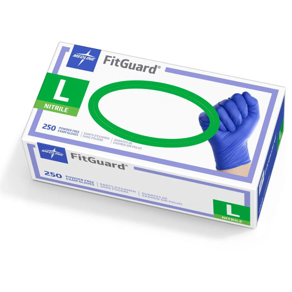 Medline FitGuard Blue Nitrile Examination Gloves - Image 4
