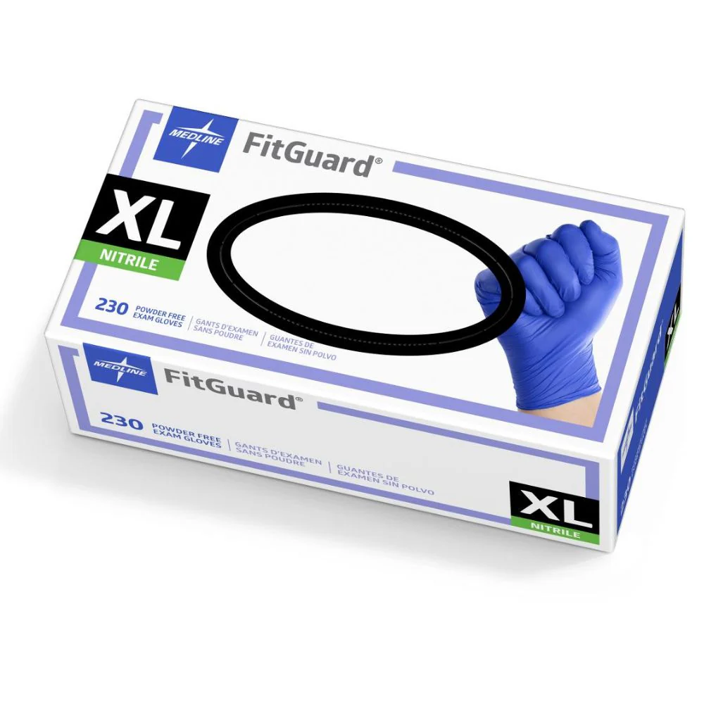Medline FitGuard Blue Nitrile Examination Gloves - Image 5