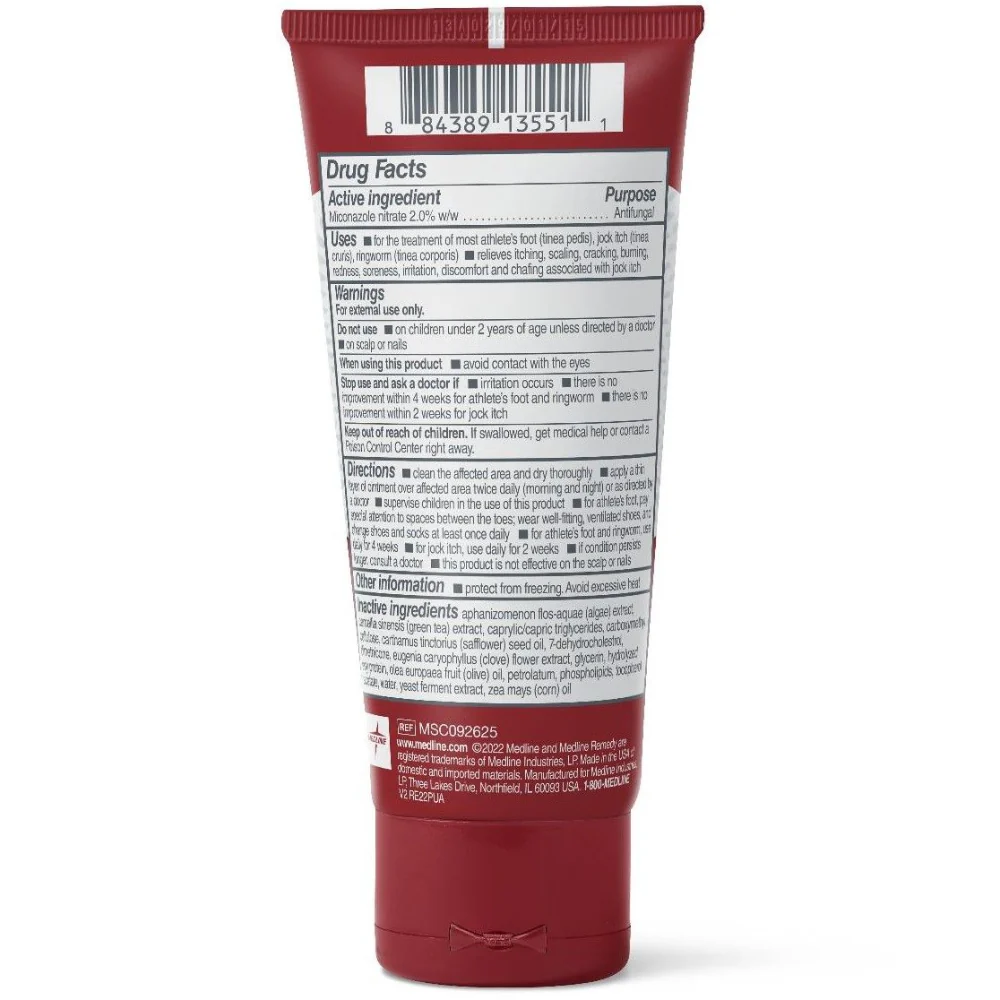 Medline Remedy Clinical Antifungal Ointment – 2% Miconazole Nitrate, 2.5 oz Tube - Image 2