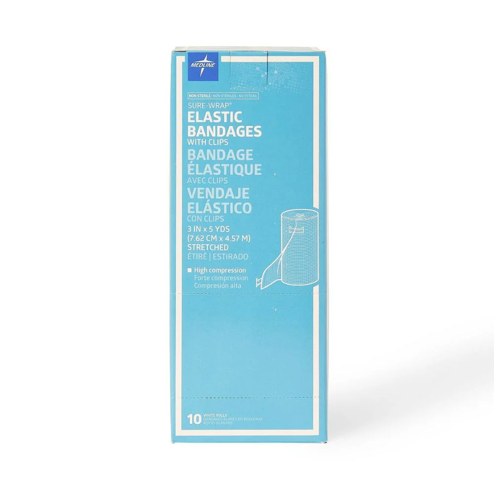 Medline Sure-Wrap Nonsterile Elastic Stretch Bandage with Clips - Image 2