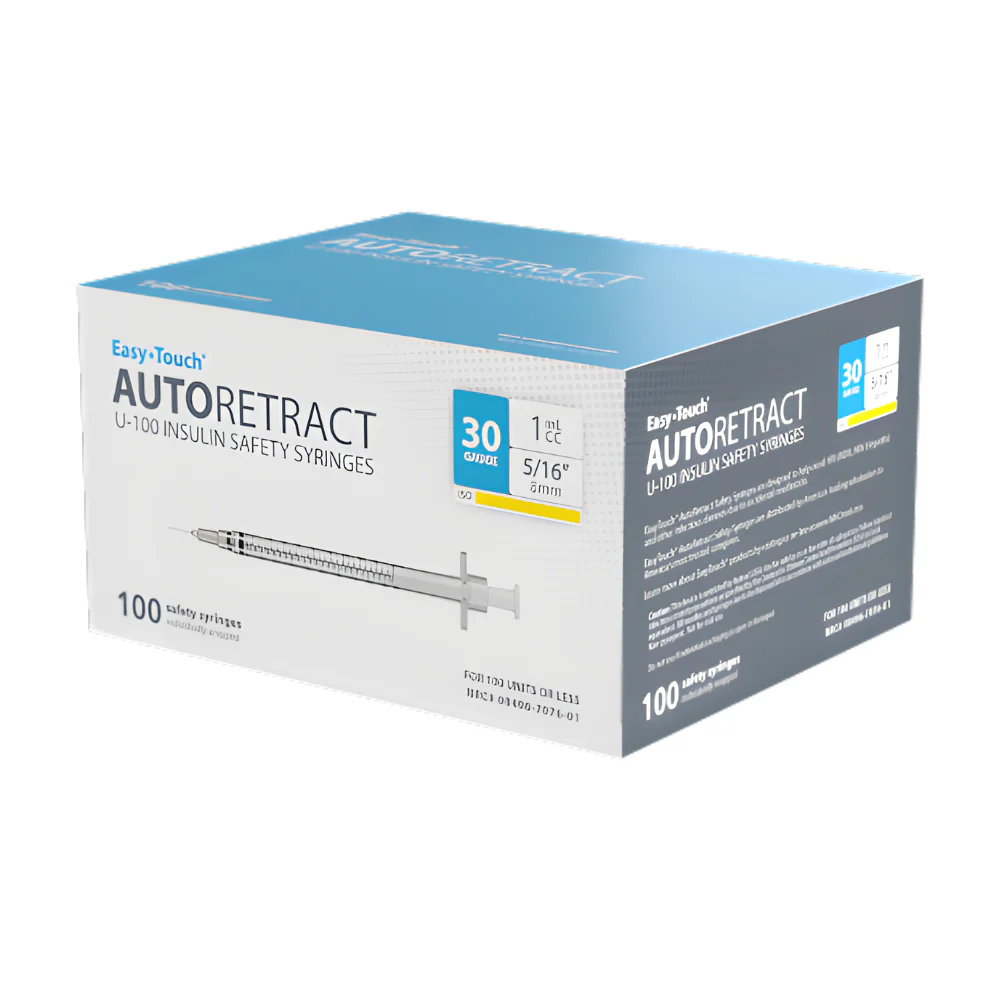 MHC EasyTouch AutoRetract Safety Insulin Syringe, Easy Touch - Image 3