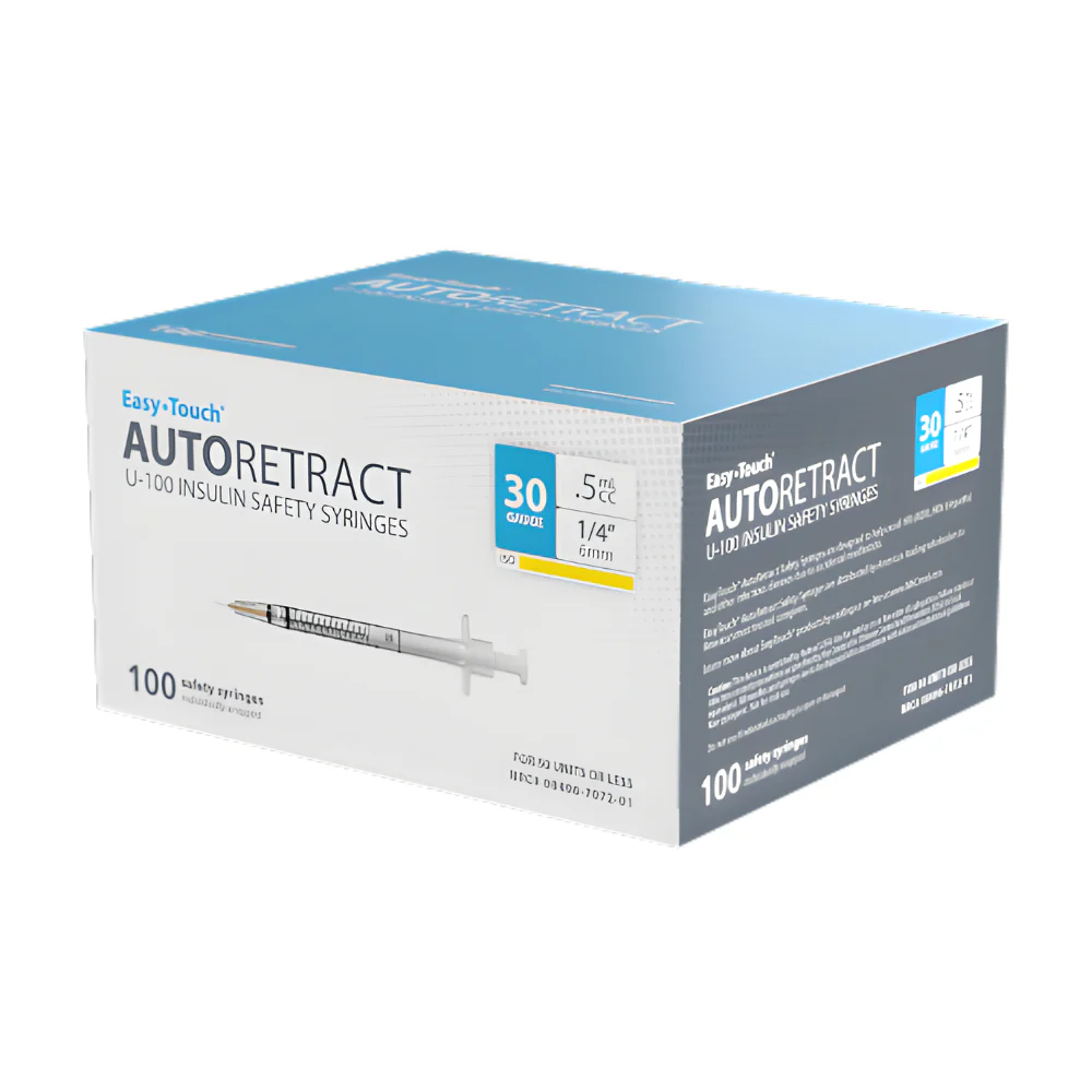 MHC EasyTouch AutoRetract Safety Insulin Syringe, Easy Touch - Image 4