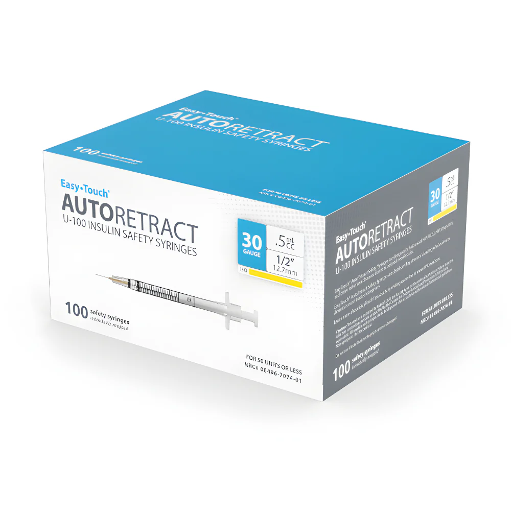 MHC EasyTouch AutoRetract Safety Insulin Syringe, Easy Touch - Image 6