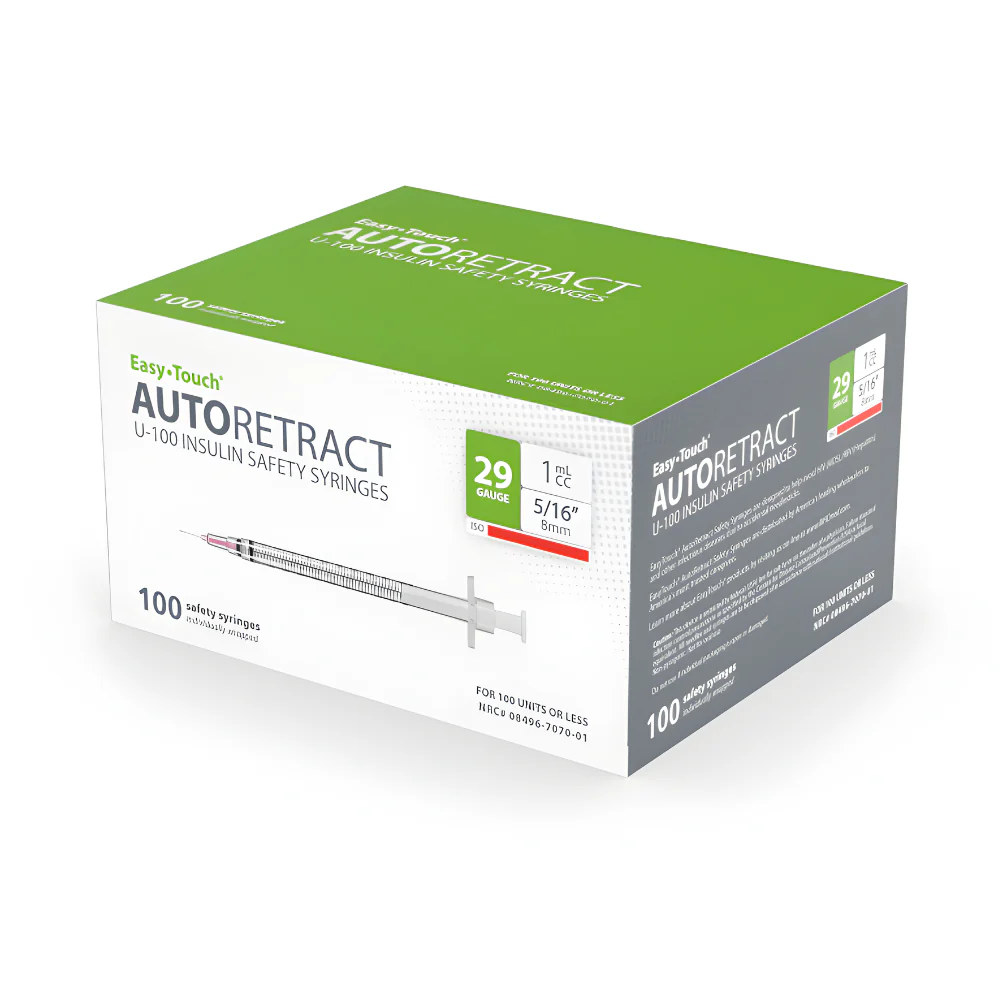 MHC EasyTouch AutoRetract Safety Insulin Syringe, Easy Touch - Image 7